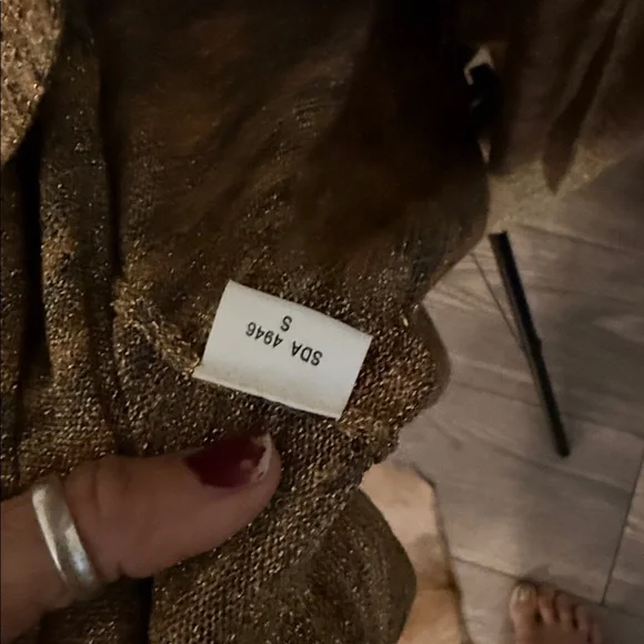 BCBGMaxAzria Shimmering Gold Knit dress - Picture 7 of 12